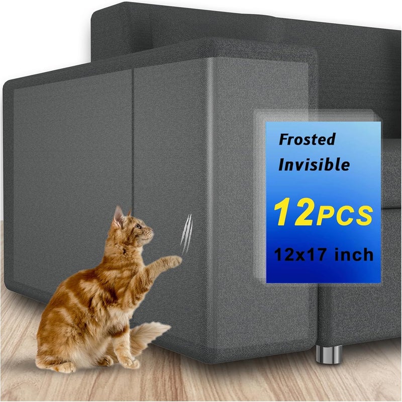 mioule Anti Cat Scratch Furniture Protectors from Cats Scratching Stop, 12 Pack Self-Adhesive Single Side Couch Sofa Corner Protector from Cat Claws - Image 1